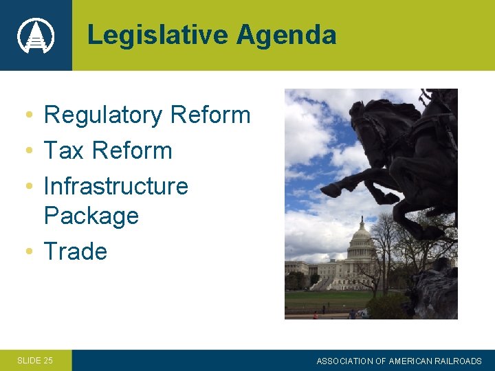 Legislative Agenda • Regulatory Reform • Tax Reform • Infrastructure Package • Trade SLIDE