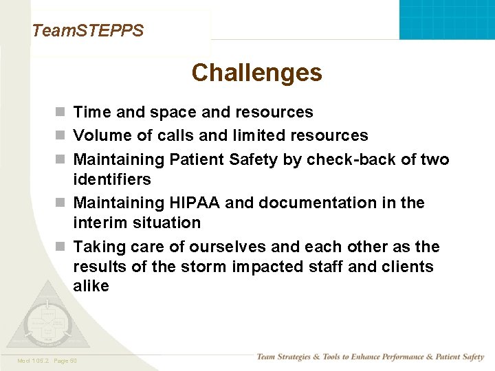 Team. STEPPS Challenges n Time and space and resources n Volume of calls and Team. STEPPS Challenges n Time and space and resources n Volume of calls and
