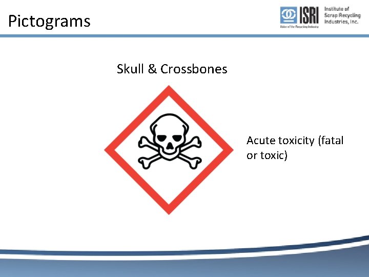 Pictograms Skull & Crossbones Acute toxicity (fatal or toxic) Pictograms Skull & Crossbones Acute toxicity (fatal or toxic)