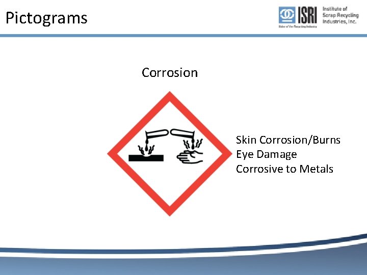 Pictograms Corrosion Skin Corrosion/Burns Eye Damage Corrosive to Metals Pictograms Corrosion Skin Corrosion/Burns Eye Damage Corrosive to Metals