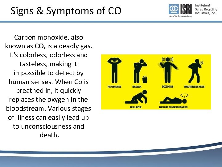 Signs & Symptoms of CO Carbon monoxide, also known as CO, is a deadly Signs & Symptoms of CO Carbon monoxide, also known as CO, is a deadly