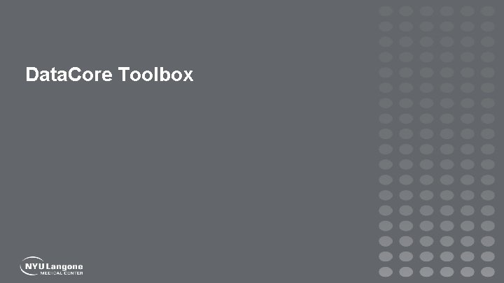 Data. Core Toolbox Presentation Title Goes Here 13 