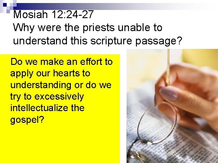 Mosiah 12: 24 -27 Why were the priests unable to understand this scripture passage?