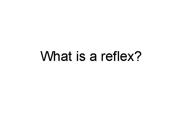 What is a reflex? 