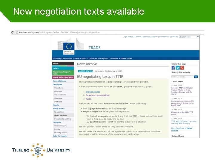 New negotiation texts available 