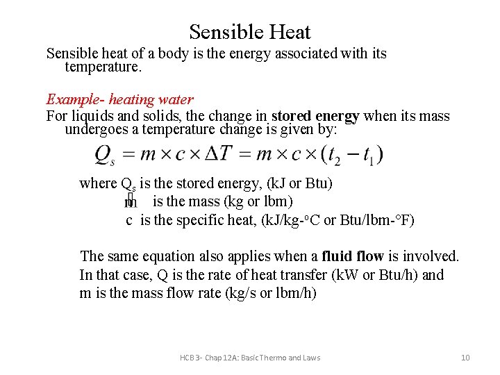 Chapter 12 A BASIC THERMODYNAMICS AND LAWS Agami