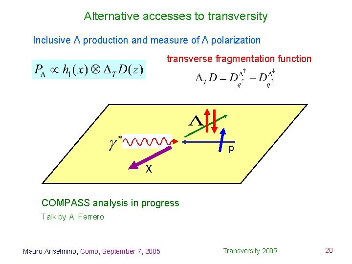 Alternative accesses to transversity Inclusive Λ production and measure of Λ polarization transverse fragmentation