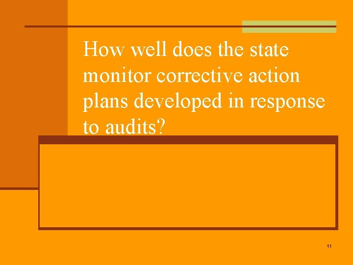 How well does the state monitor corrective action plans developed in response to audits?