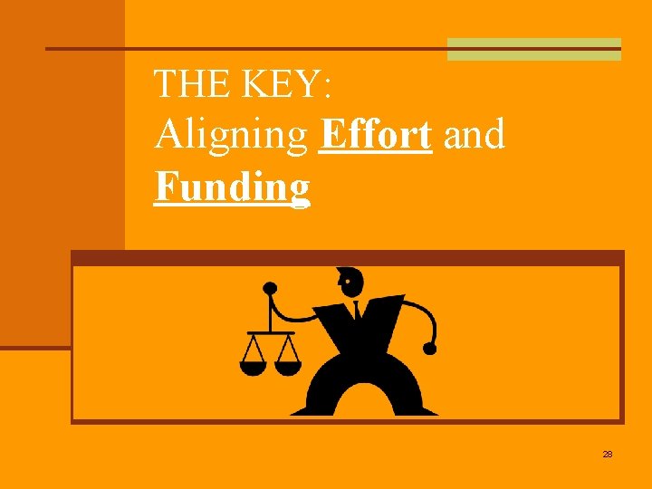 THE KEY: Aligning Effort and Funding 28 