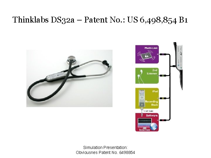 Thinklabs DS 32 a – Patent No. : US 6, 498, 854 B 1