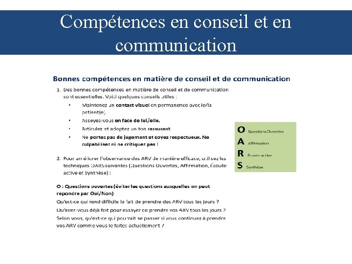 Compétences en conseil et en communication 