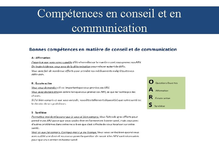 Compétences en conseil et en communication 