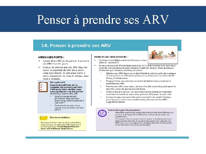 Penser à prendre ses ARV 