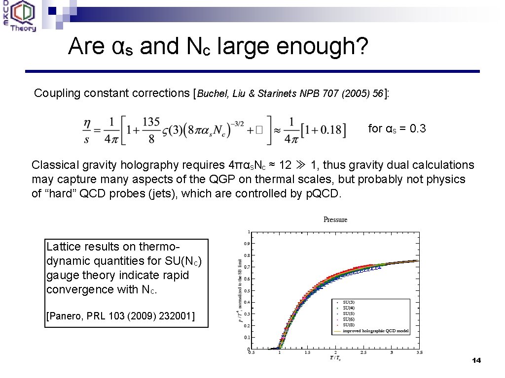 Are αs and Nc large enough? Coupling constant corrections [Buchel, Liu & Starinets NPB
