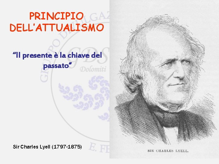 PRINCIPIO DELL’ATTUALISMO “Il presente è la chiave del passato” Sir Charles Lyell (1797 -1875)