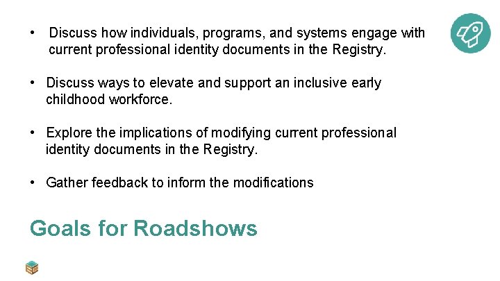 • Discuss how individuals, programs, and systems engage with current professional identity documents • Discuss how individuals, programs, and systems engage with current professional identity documents