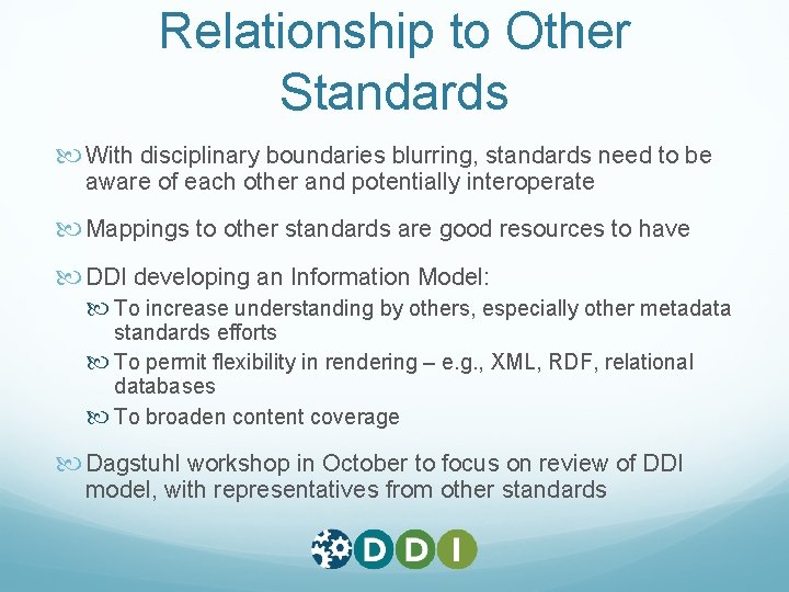 Relationship to Other Standards With disciplinary boundaries blurring, standards need to be aware of Relationship to Other Standards With disciplinary boundaries blurring, standards need to be aware of