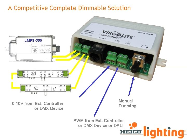 A Competitive Complete Dimmable Solution LMPS-350 0 -10 V from Ext. Controller or DMX