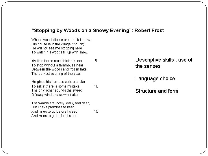 “Stopping by Woods on a Snowy Evening”: Robert Frost Whose woods these are I