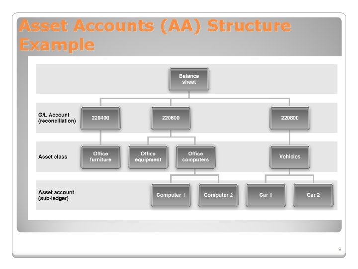 Asset Accounts (AA) Structure Example 9 