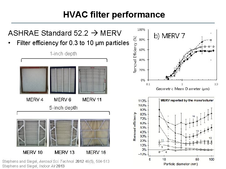 HVAC filter performance ASHRAE Standard 52. 2 MERV • Filter efficiency for 0. 3