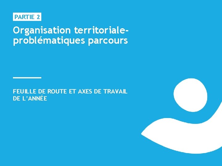 PARTIE 2 Organisation territorialeproblématiques parcours FEUILLE DE ROUTE ET AXES DE TRAVAIL DE L’ANNÉE