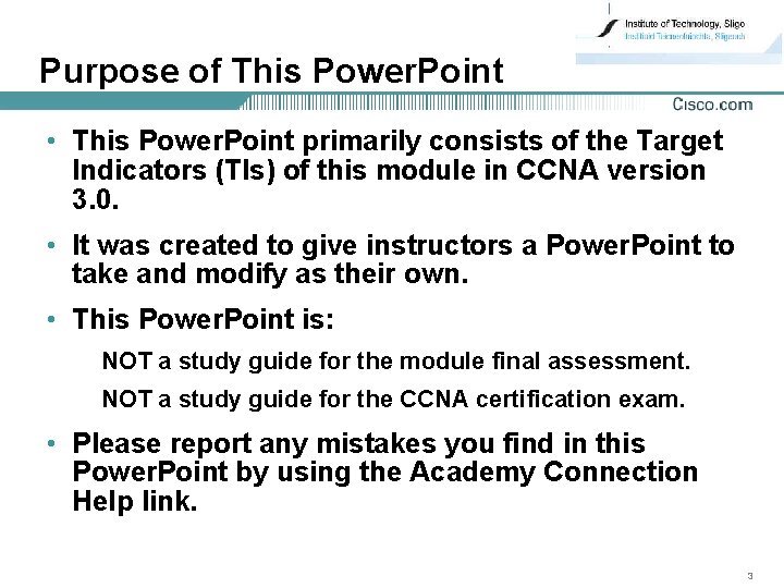 Purpose of This Power. Point • This Power. Point primarily consists of the Target