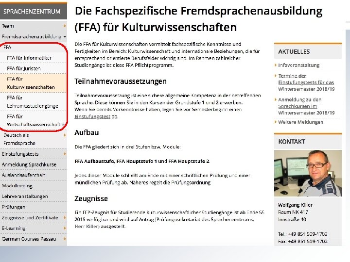 Die FFAs im Web Die FFAs im Web