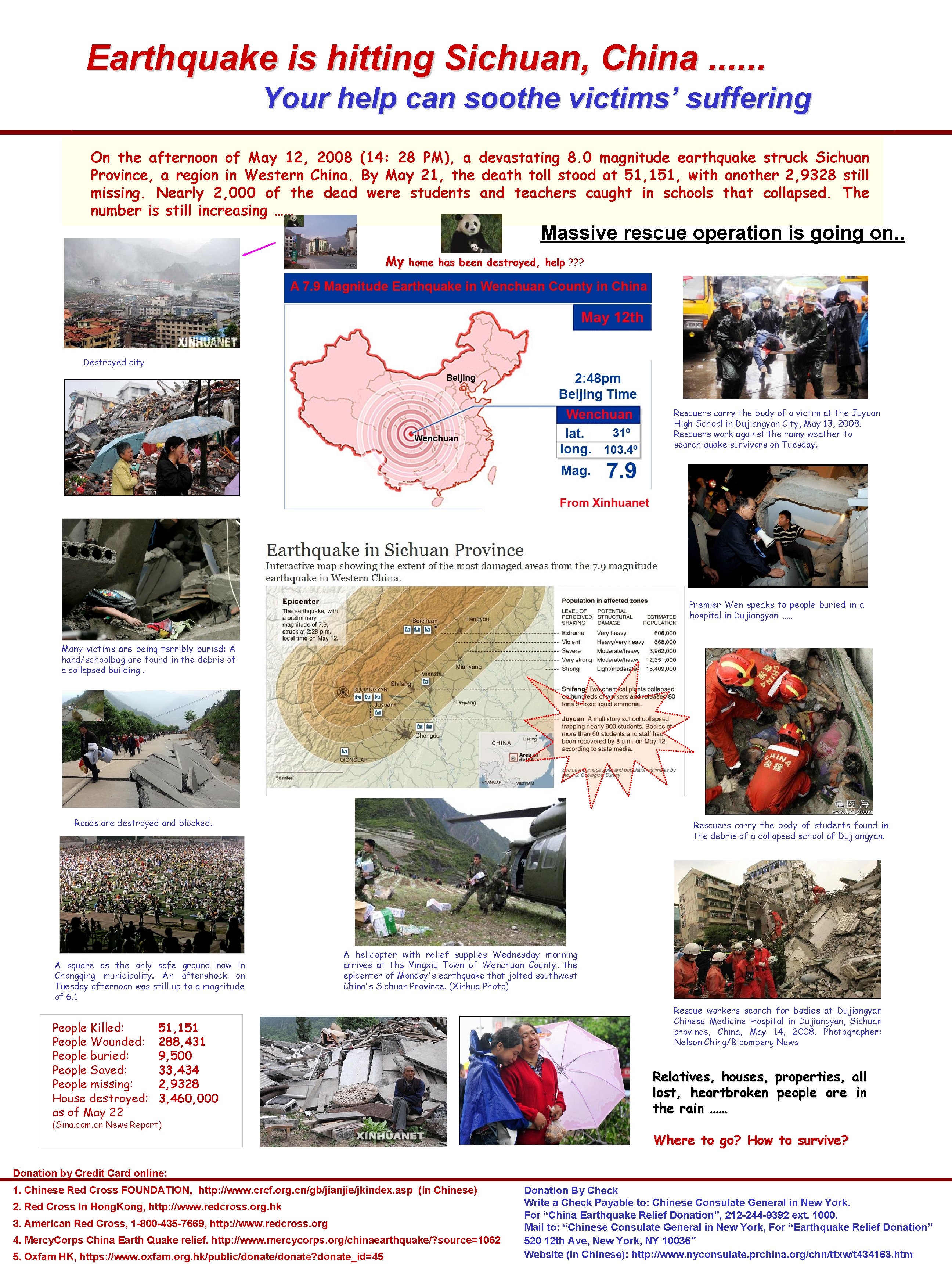 Earthquake is hitting Sichuan, China. . . Your help can soothe victims’ suffering On