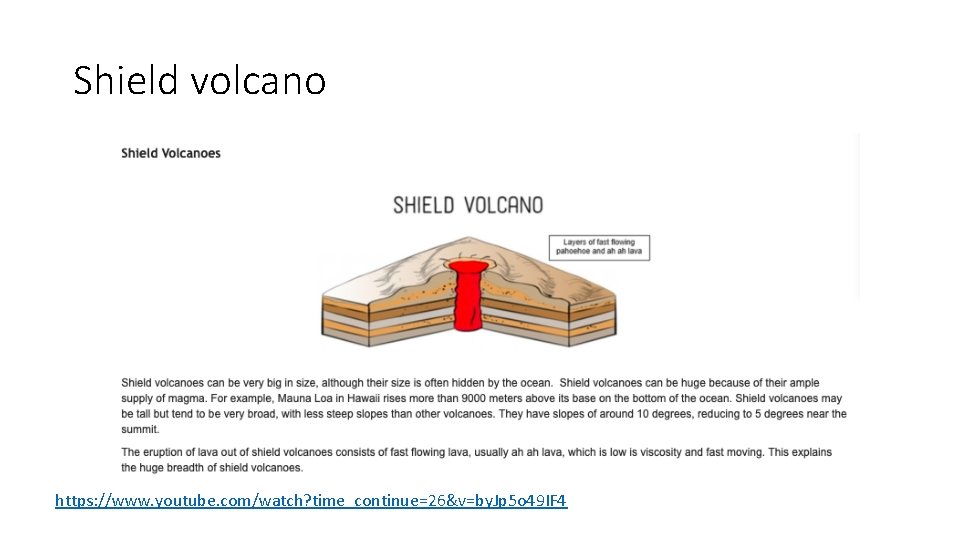 Shield volcano https: //www. youtube. com/watch? time_continue=26&v=by. Jp 5 o 49 IF 4 