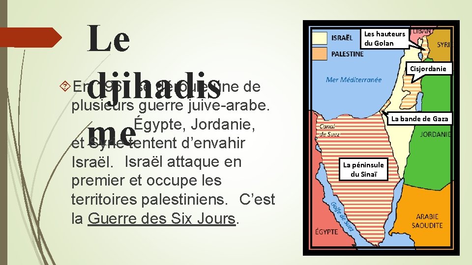 Le djihadis me En 1967 se déroule une de plusieurs guerre juive-arabe. Égypte, Jordanie,
