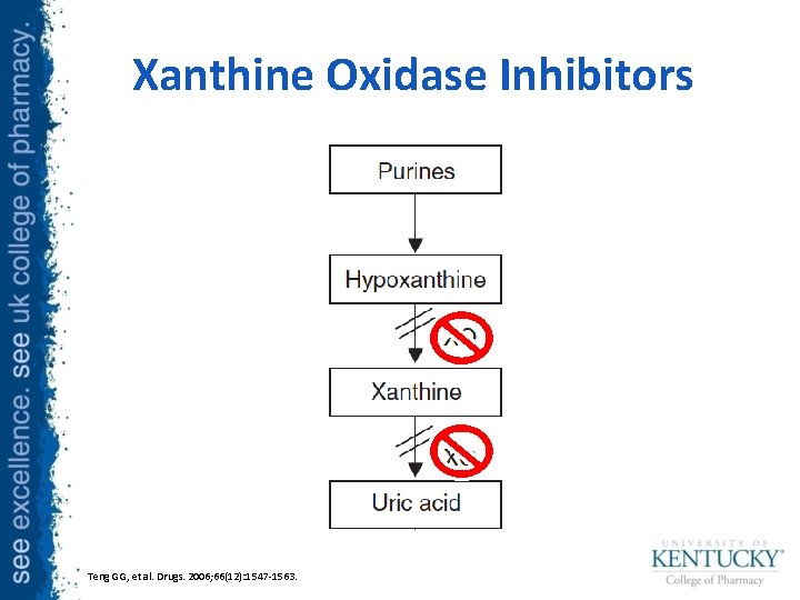 Xanthine Oxidase Inhibitors Teng GG, et al. Drugs. 2006; 66(12): 1547 -1563. 