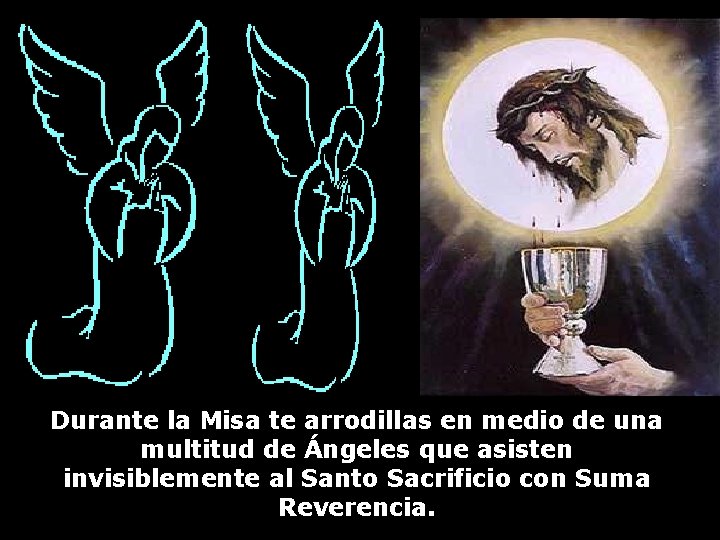 Durante la Misa te arrodillas en medio de una multitud de Ángeles que asisten