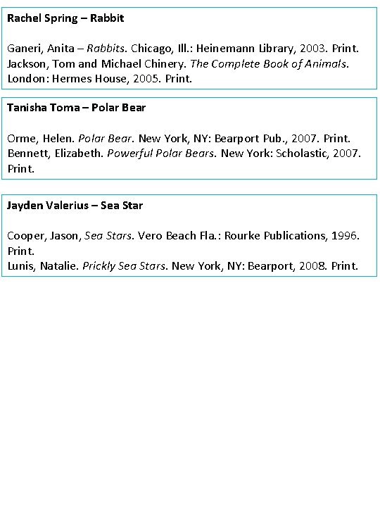 Rachel Spring – Rabbit Ganeri, Anita – Rabbits. Chicago, Ill. : Heinemann Library, 2003.