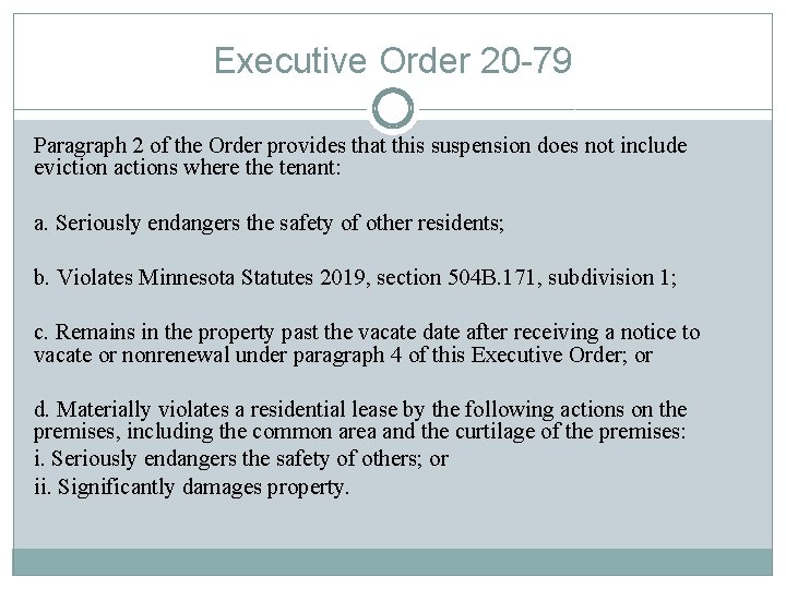 Executive Order 20 -79 Paragraph 2 of the Order provides that this suspension does