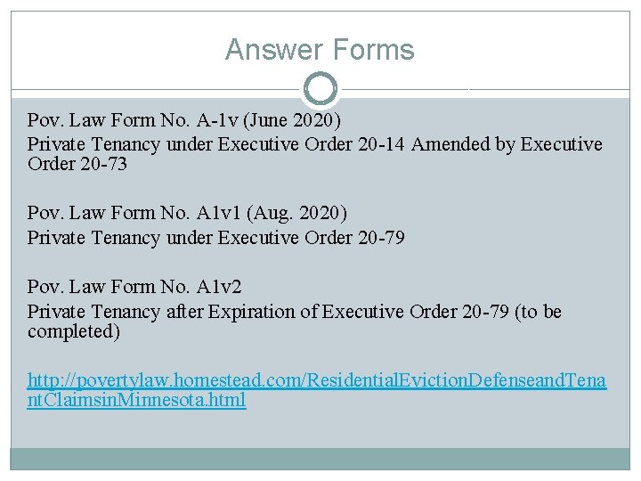 Answer Forms Pov. Law Form No. A-1 v (June 2020) Private Tenancy under Executive