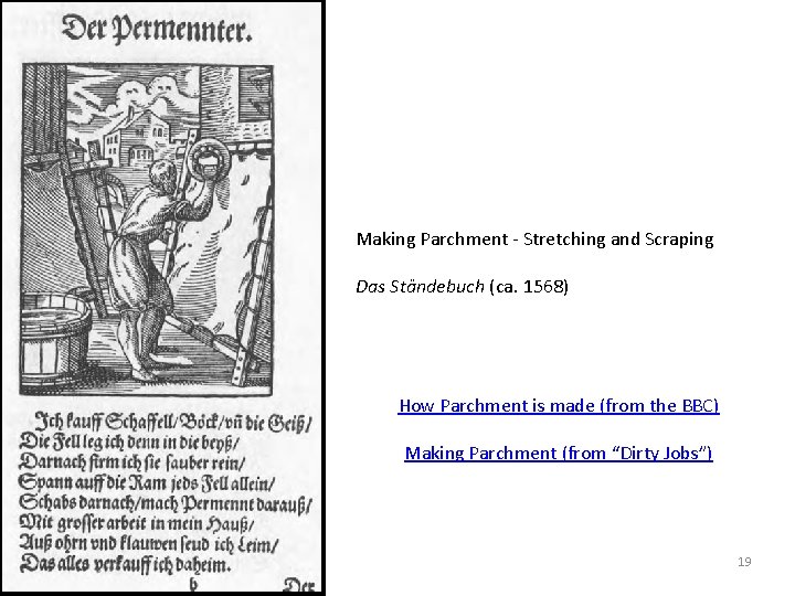 Making Parchment - Stretching and Scraping Das Ständebuch (ca. 1568) How Parchment is made
