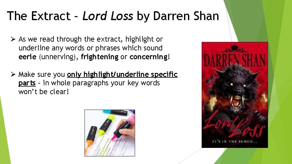 The Extract – Lord Loss by Darren Shan Ø As we read through the