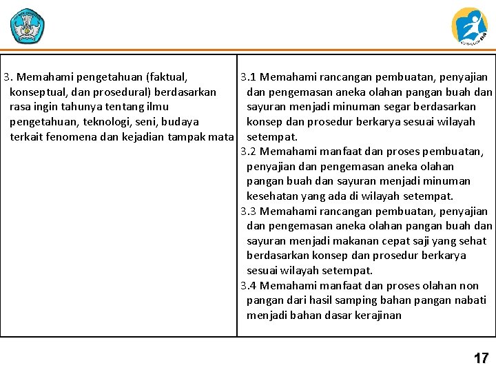 3. Memahami pengetahuan (faktual, 3. 1 Memahami rancangan pembuatan, penyajian konseptual, dan prosedural) berdasarkan