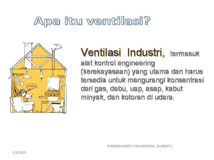 Ventilasi Industri, termasuk alat kontrol engineering (kerekayasaan) yang utama dan harus tersedia untuk mengurangi