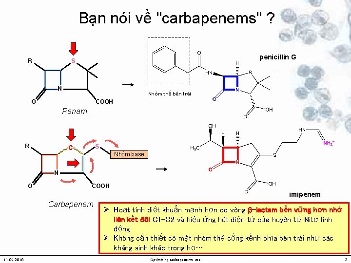 Bạn nói về "carbapenems" ? penicillin G S R N Nhóm thế bên trái