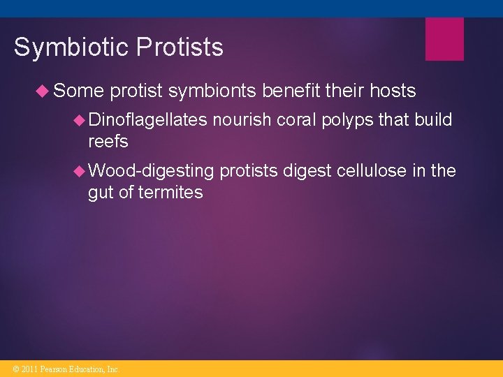 Symbiotic Protists Some protist symbionts benefit their hosts Dinoflagellates nourish coral polyps that build Symbiotic Protists Some protist symbionts benefit their hosts Dinoflagellates nourish coral polyps that build