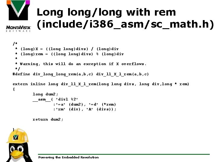 Long long/long with rem (include/i 386_asm/sc_math. h) /* * (long)X = ((long)divs) / (long)div