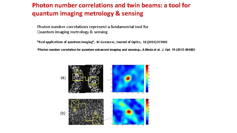 Photon number correlations and twin beams: a tool for quantum imaging metrology & sensing Photon number correlations and twin beams: a tool for quantum imaging metrology & sensing