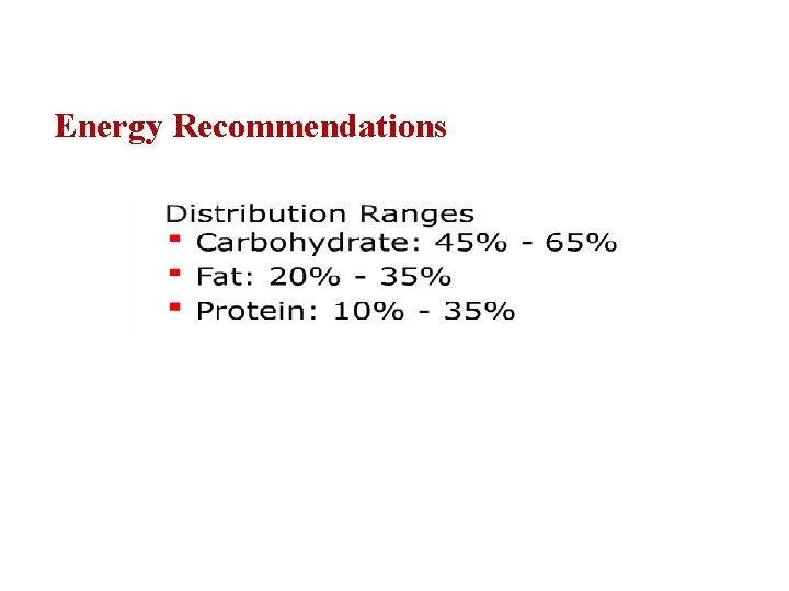 Energy Recommendations 