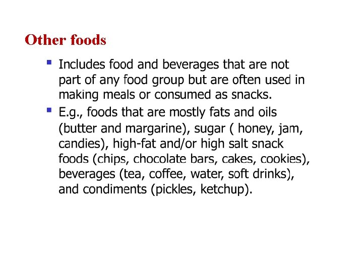 Other foods 