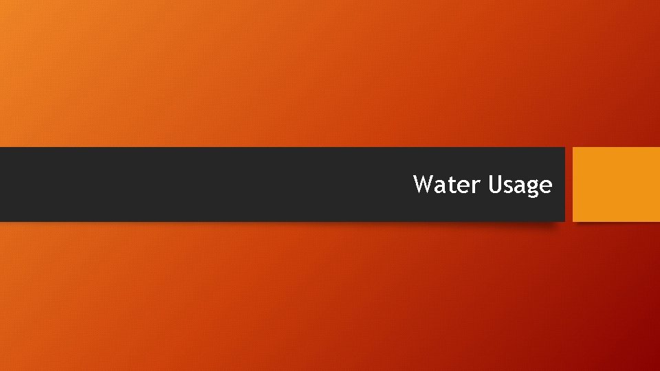 Water Usage 