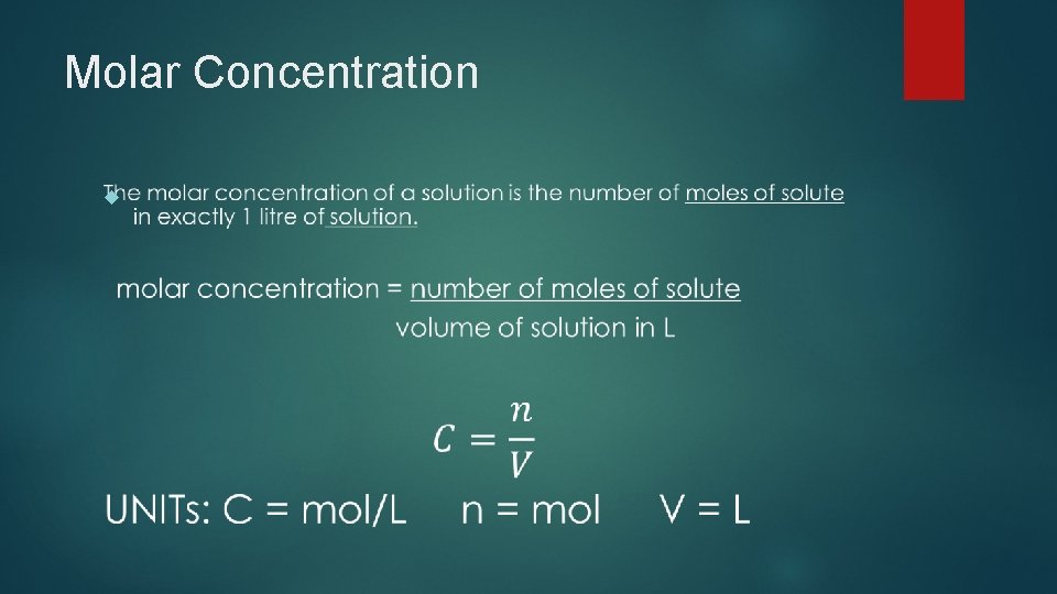 Molar Concentration 