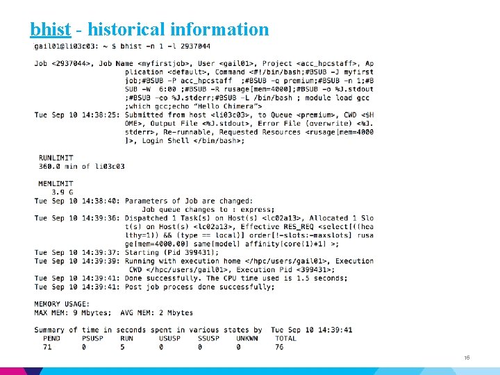 bhist - historical information 15 
