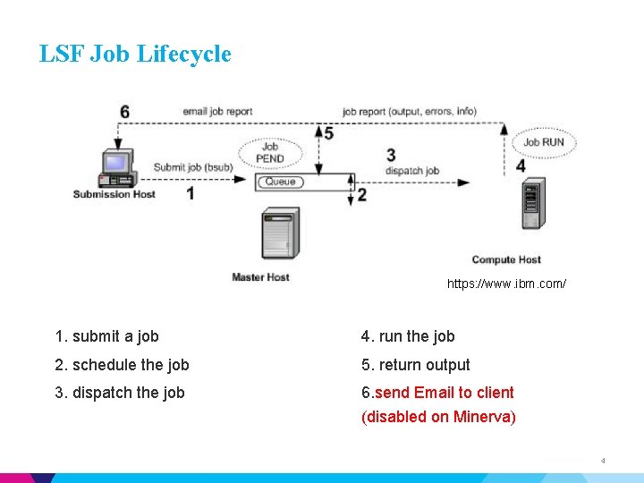 LSF Job Lifecycle https: //www. ibm. com/ 1. submit a job 4. run the